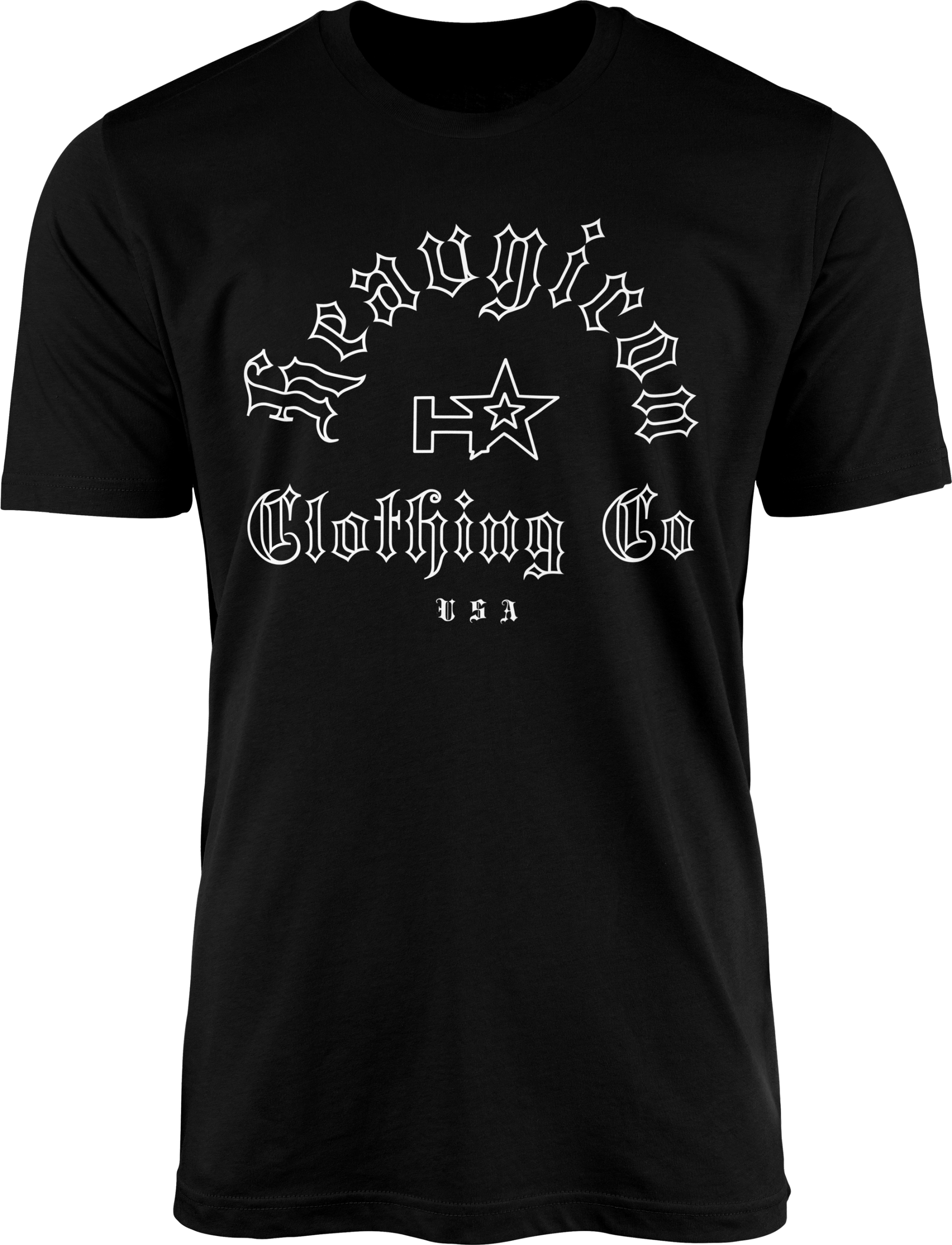 HEAVYIRON BLACKLETTER ARCH BODYBUILDING GYM SHIRT BLACK