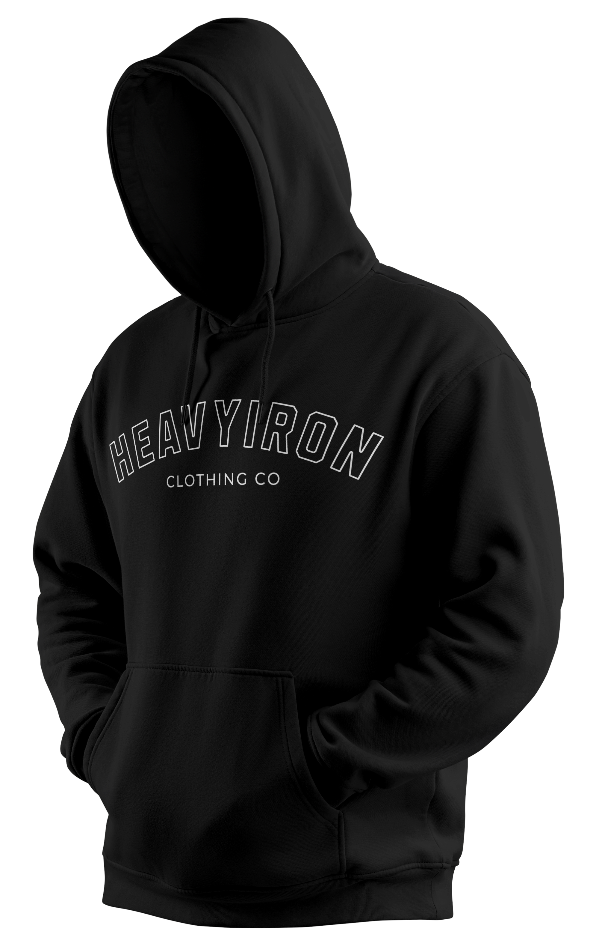 HEAVYIRON ATHLETIC ARC HEAVYWEIGHT BODYBUILDING GYM HOODIE BLACK
