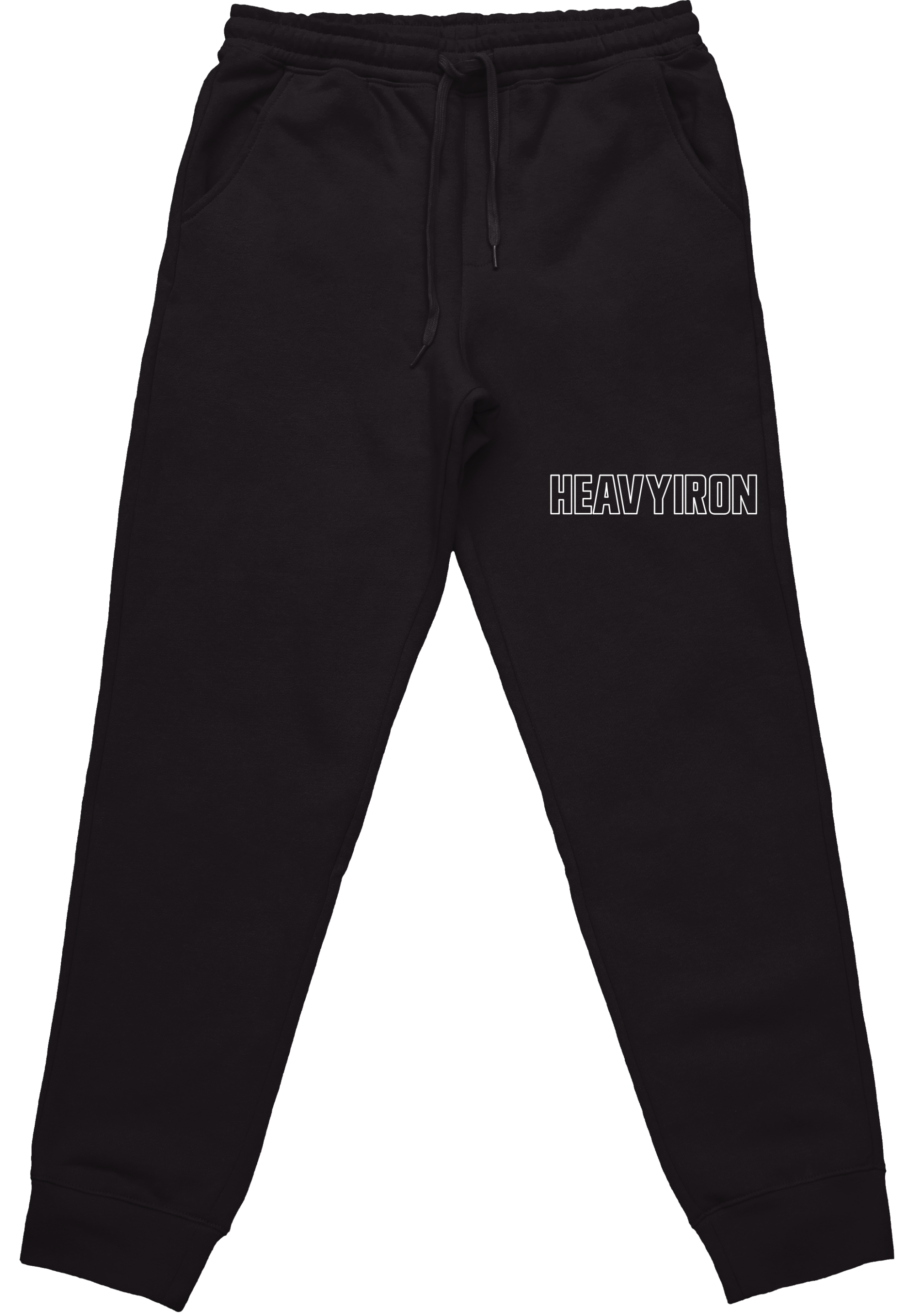 HEAVYIRON OUTLINE BODYBUILDING GYM JOGGER SEATPANTS BLACK